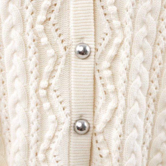 Robert Rodriguez S Cashmere Cable Cardigan Cream - Picture 7 of 13